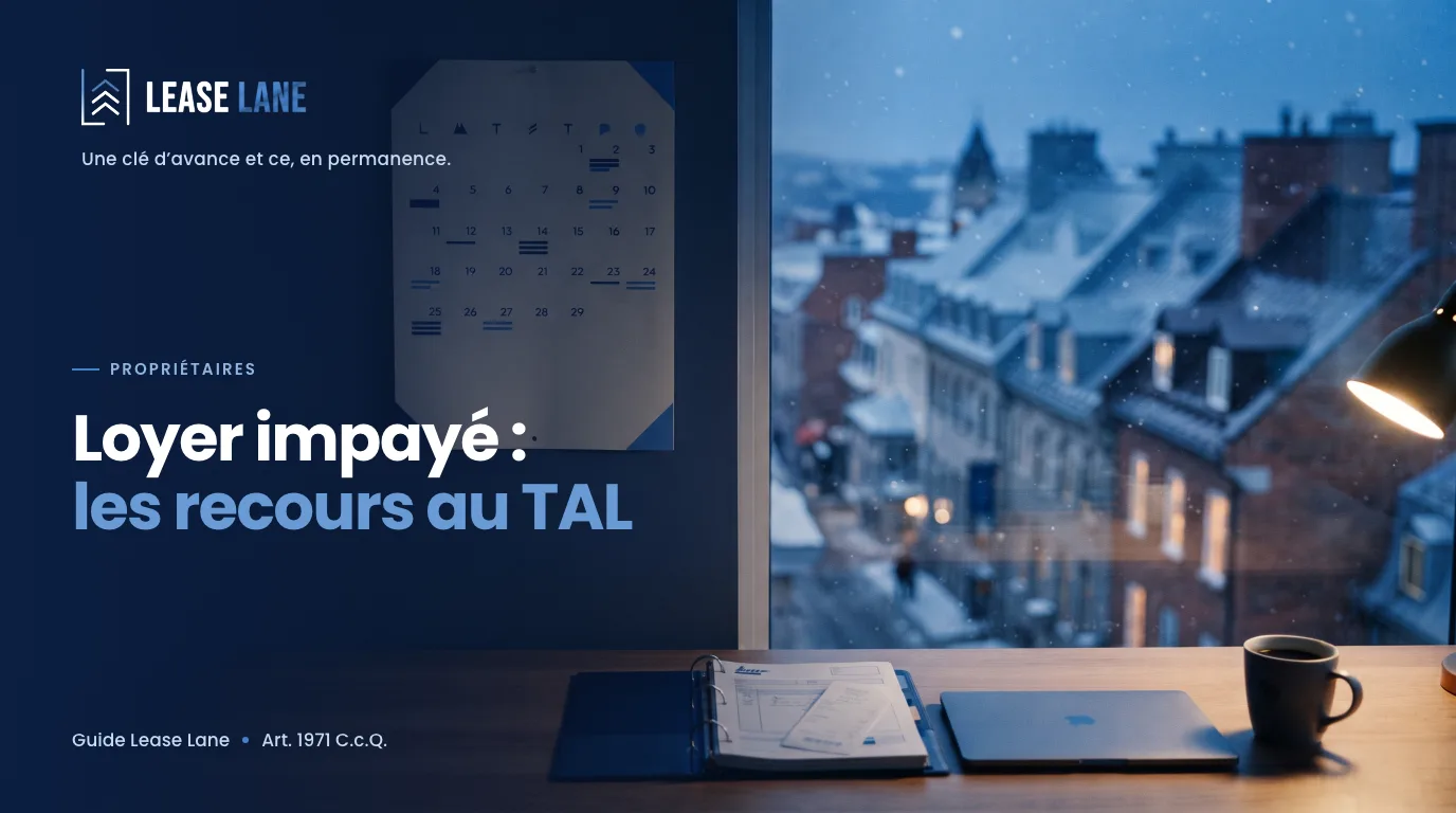 Calendrier mural et classeur de reçus de loyer sur un bureau